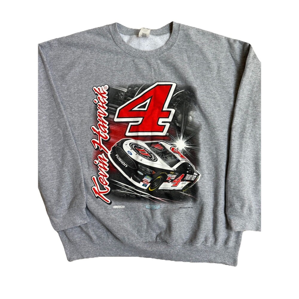 Kevin Harvick Grey Pullover Sweater 2018 Gildan Heavy Blend Size XL